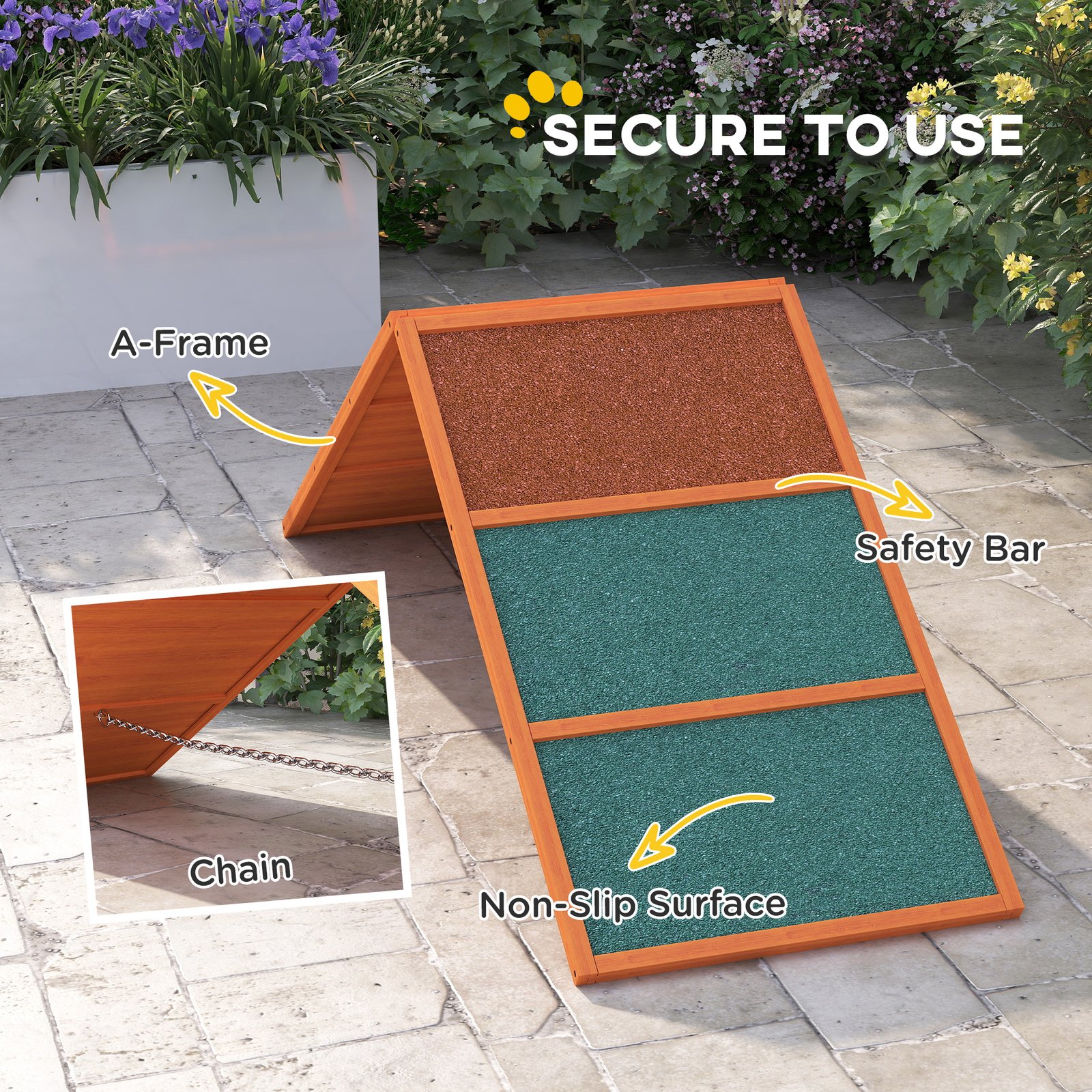 Dog Agility Equipment, Dog Playground Equipment with Non-slip Surface, A-frame, Agility Ramp for All Breeds, Orange
