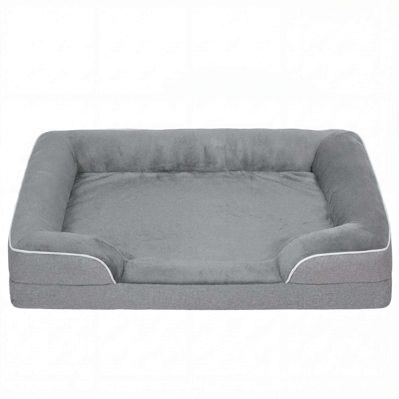 Dog Sofa Bed, Washable Pet Bed with Removable Cover and Non-Slip Bottom for Cats, Small and Medium Dogs, Grey