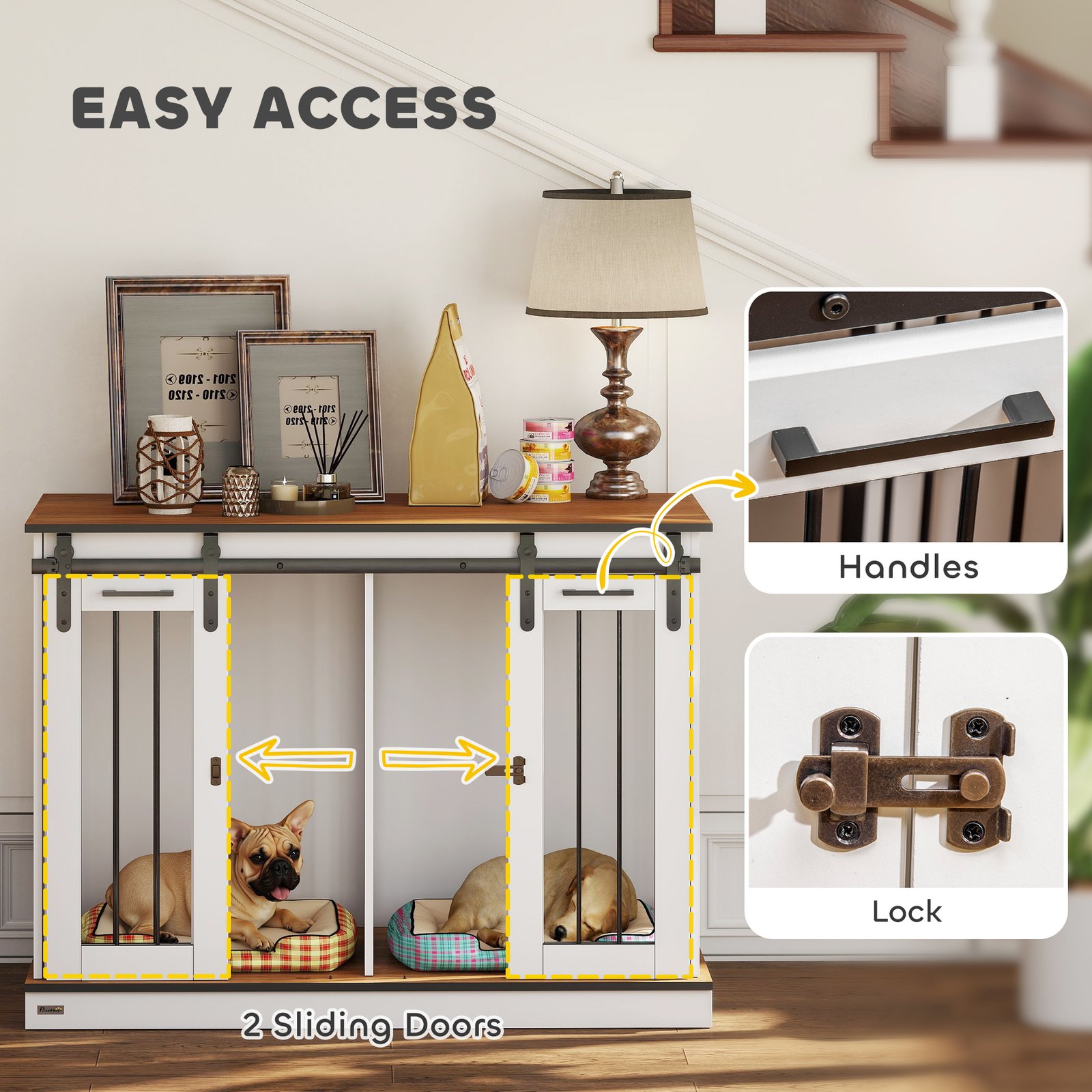 Dog Crate Furniture for Large Dogs, Double Dog Cage for Small Dogs - Image 6
