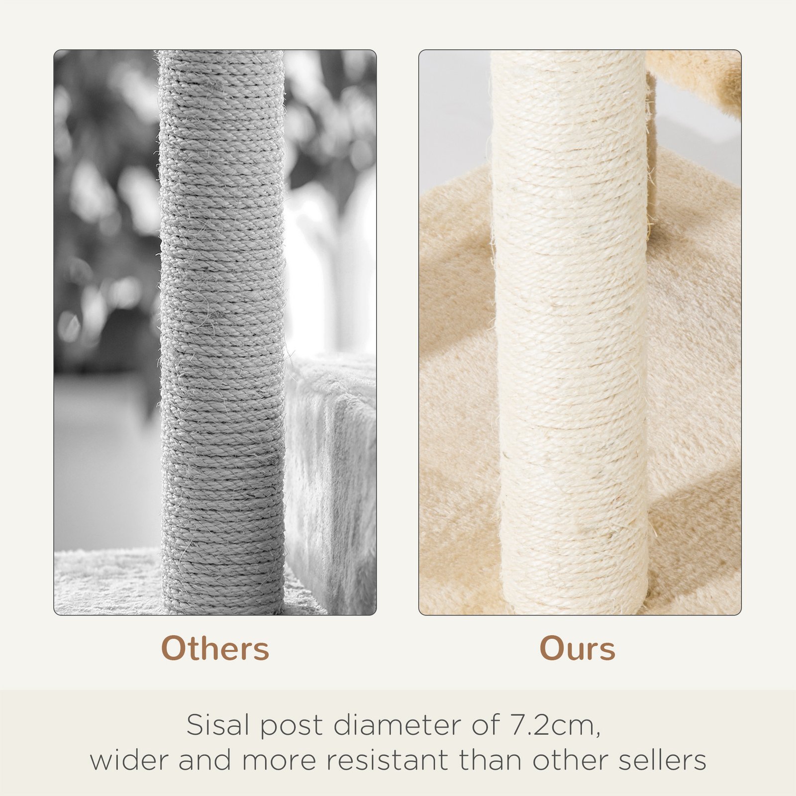 100 cm Cat Tree for Indoor Cats Kitten Scratch Scratching Post Climbing Tower Activity Centre Beige