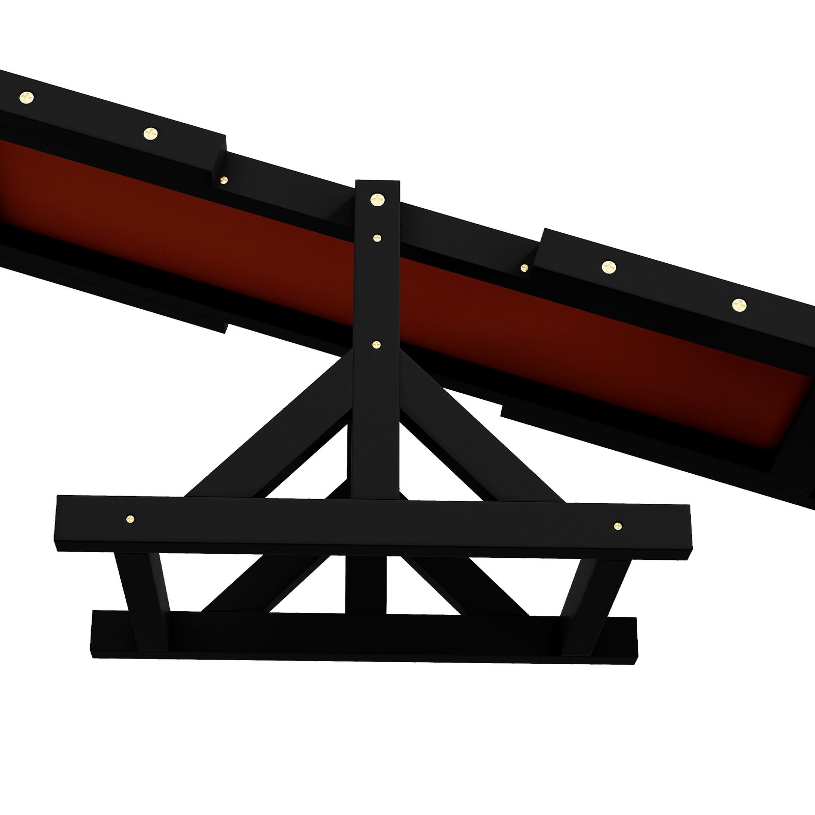 Wooden Pet Seesaw for Big Dogs, Dog Agility Equipment with Anti-Slip Surface - Black