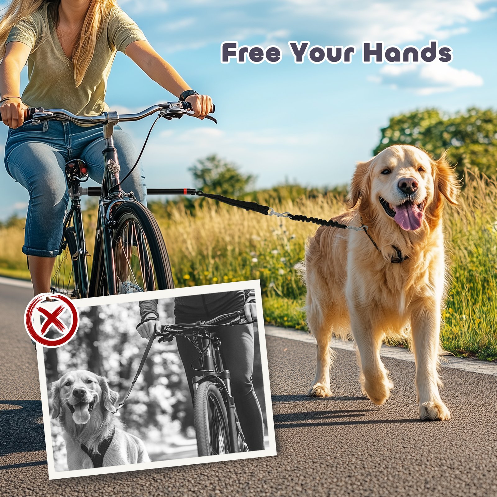 Dog Lead for Bicycle, Dog Leash for Cycling, Training, Jogging, Black - Image 7