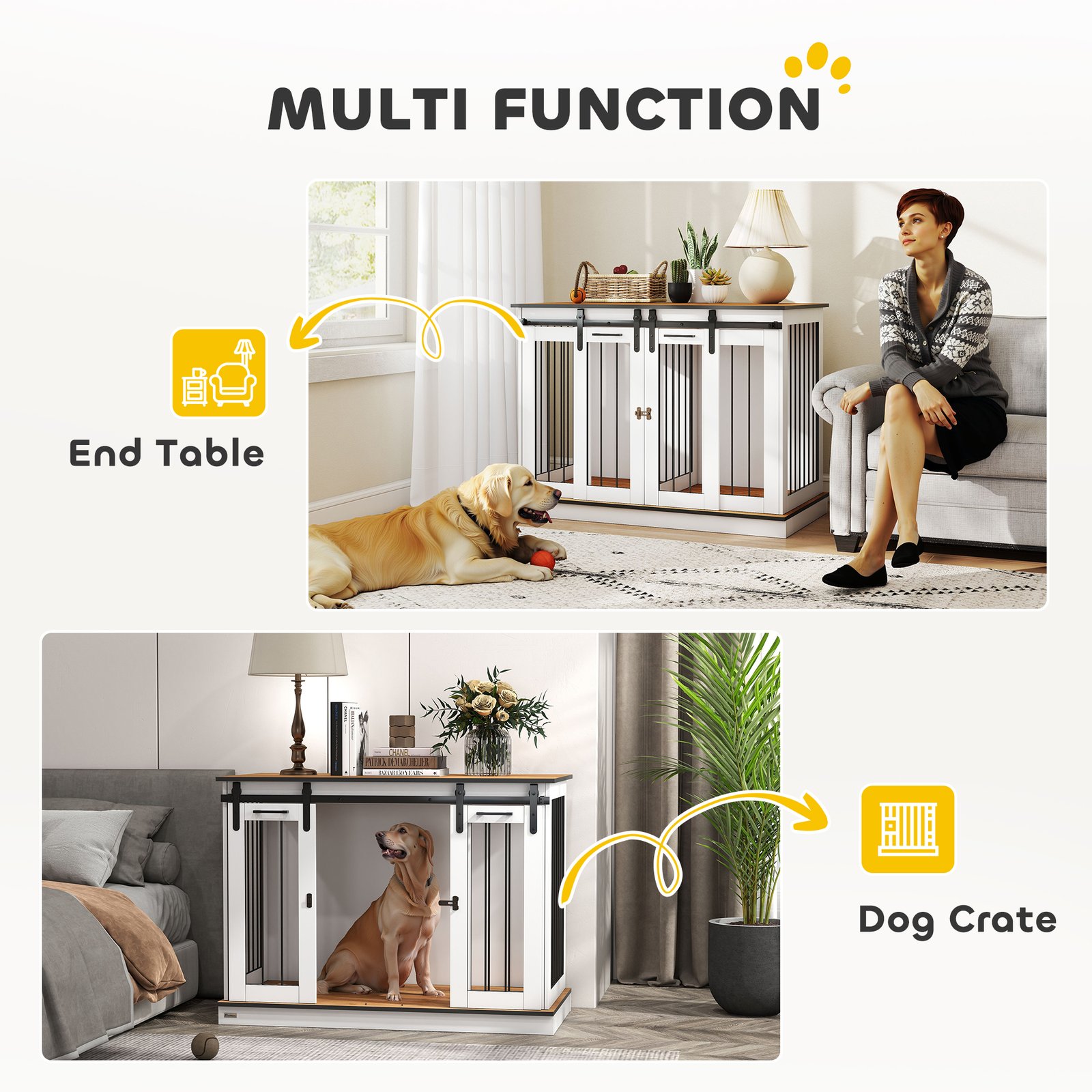 Dog Crate Furniture for Large Dogs, Double Dog Cage for Small Dogs - Image 4