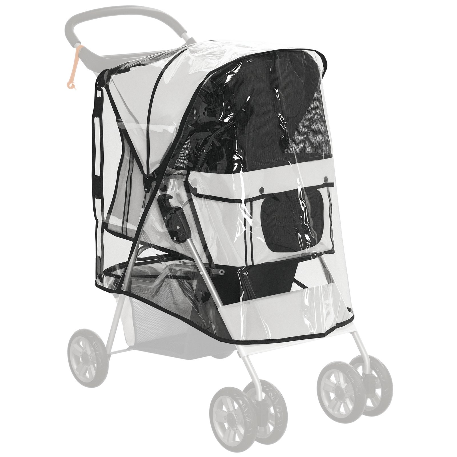 Dog Stroller Rain Cover, Cover for Dog Pram Stroller Buggy w/ Rear Side Entry