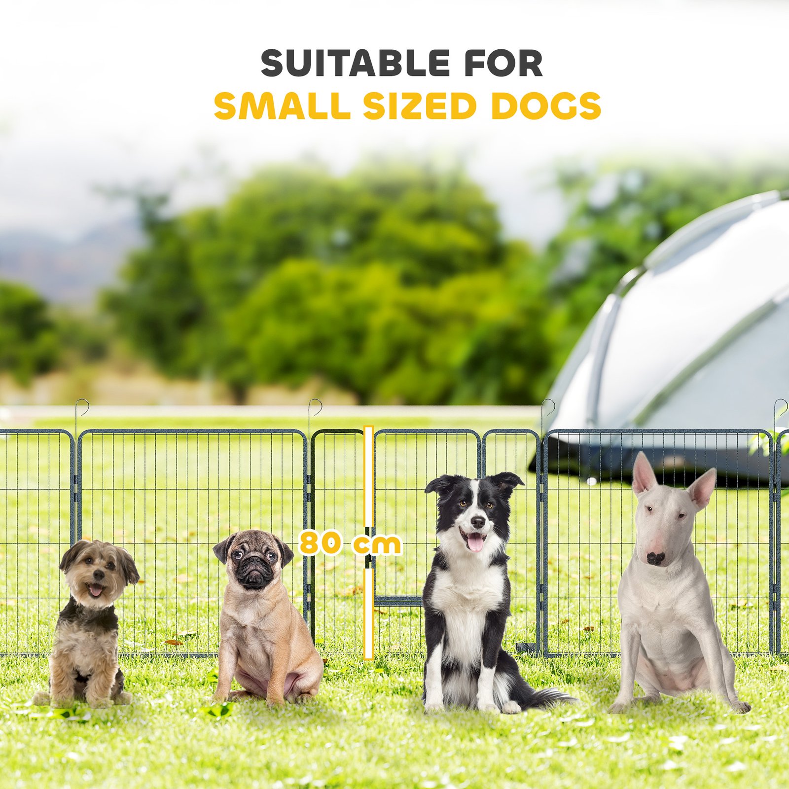 16 Panels Heavy Duty Puppy Playpen, for Small and Medium Dogs, Indoor and Outdoor Use - Grey