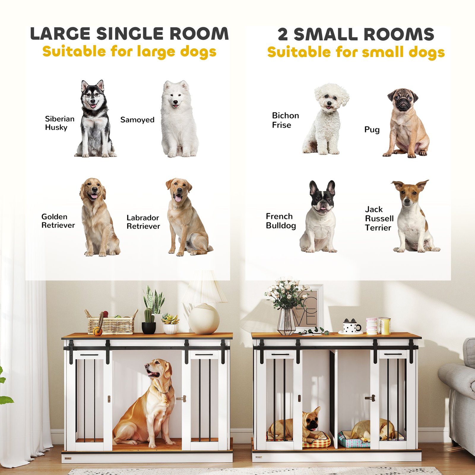 Dog Crate Furniture for Large Dogs, Double Dog Cage for Small Dogs - Image 8