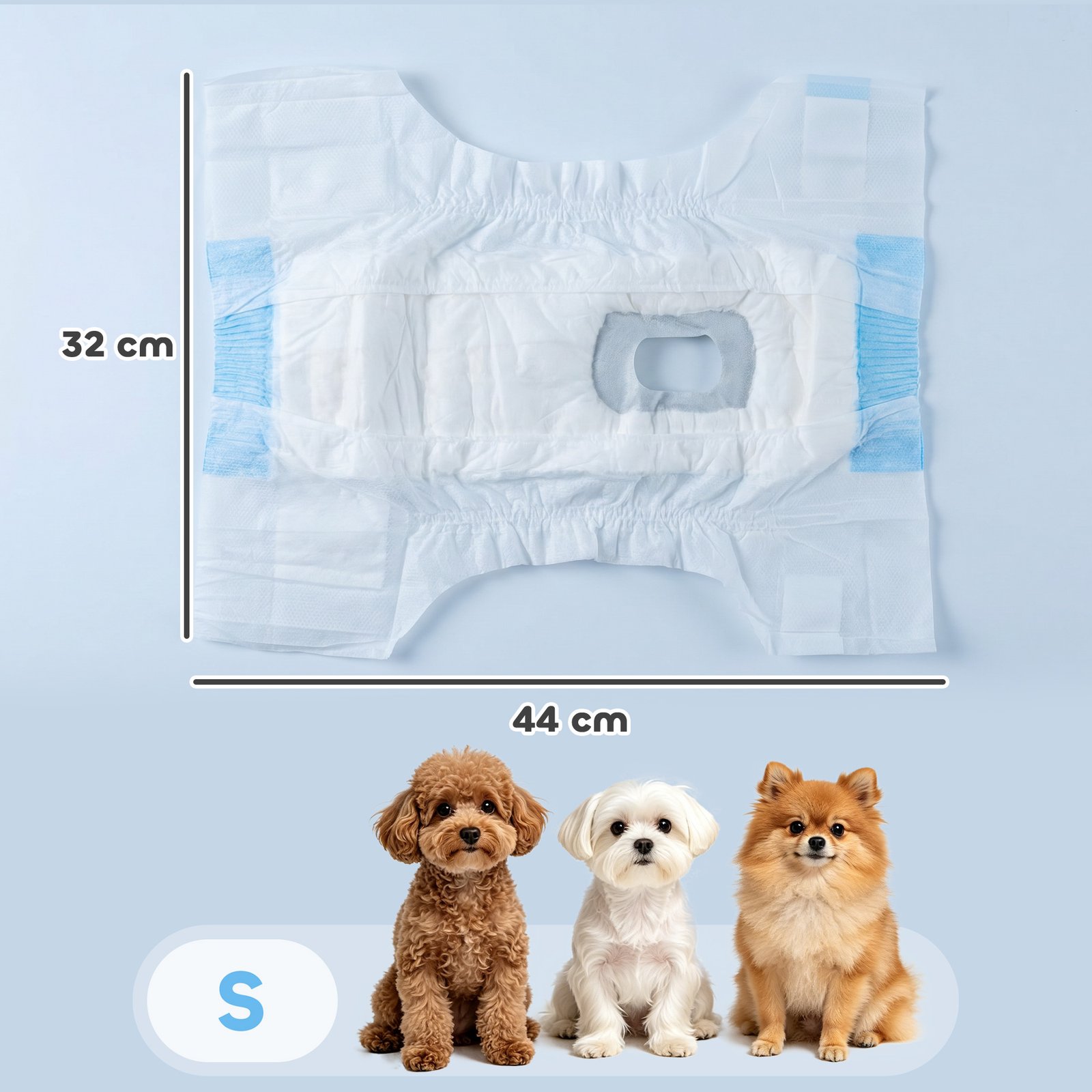 Disposable Dog Diapers Female for S Dogs Incontinence or Excitable Urination and Training 48 Count