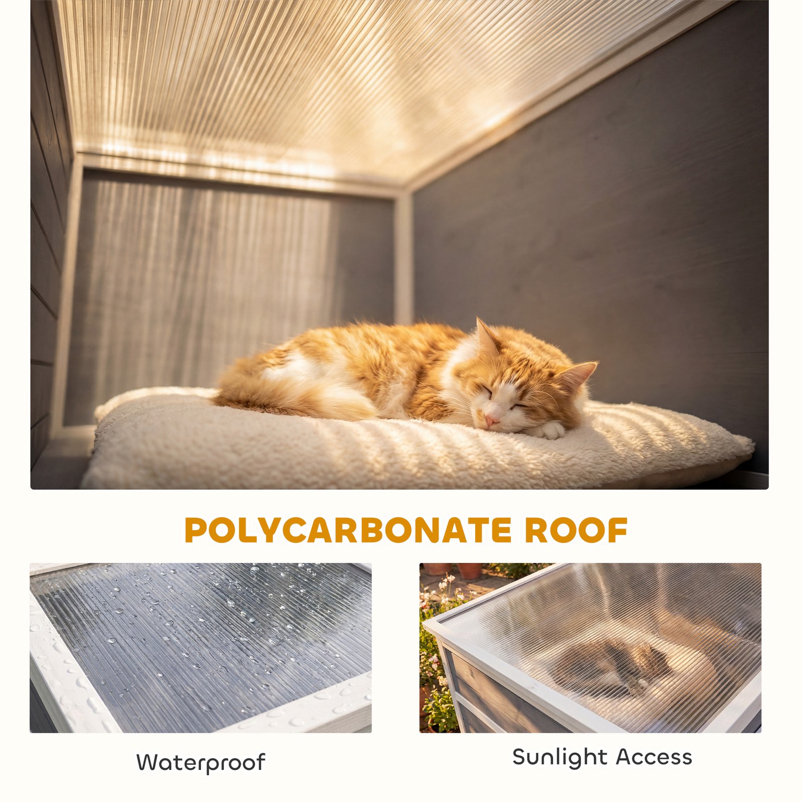 4-Tier Wooden Catio Cat Outdoor Enclosure with Sun Roof, Resting Rooms, 3 Platforms, Window Outdoor Indoor, Grey