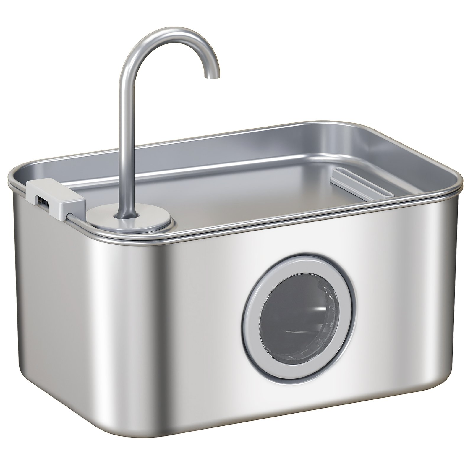 3.2L Cat Water Fountain for Drinking, Cat Fountain Stainless Steel with Visible Water-Level Window, Ultra-Silent Pump
