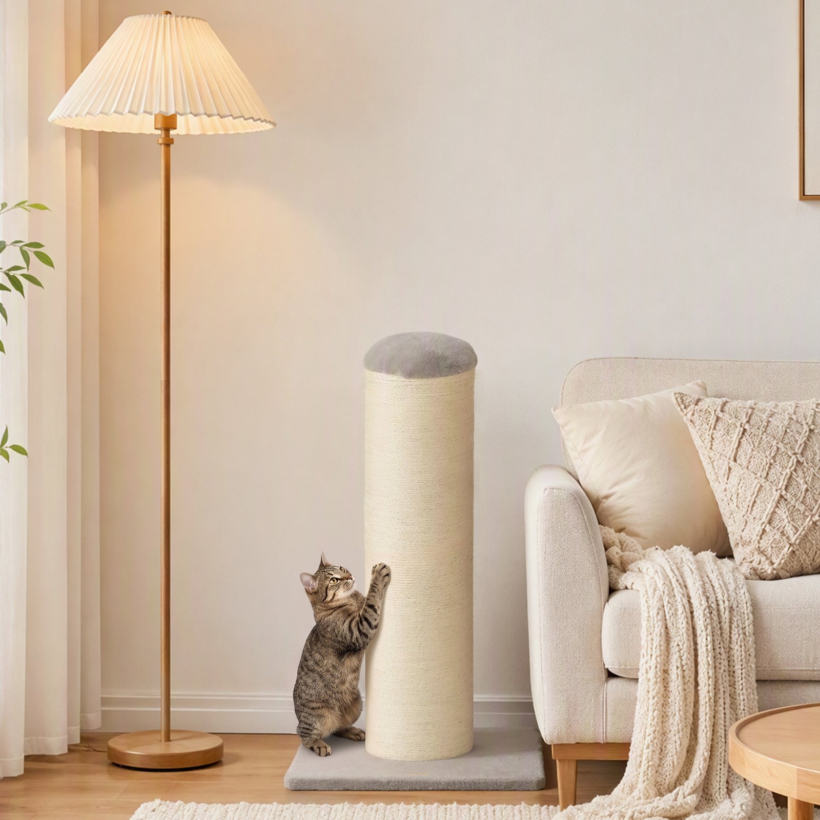 Cat Scratching Post, 76cm Tall Scratch Post for Indoor Kittens, Cat Scratcher with Stable Base