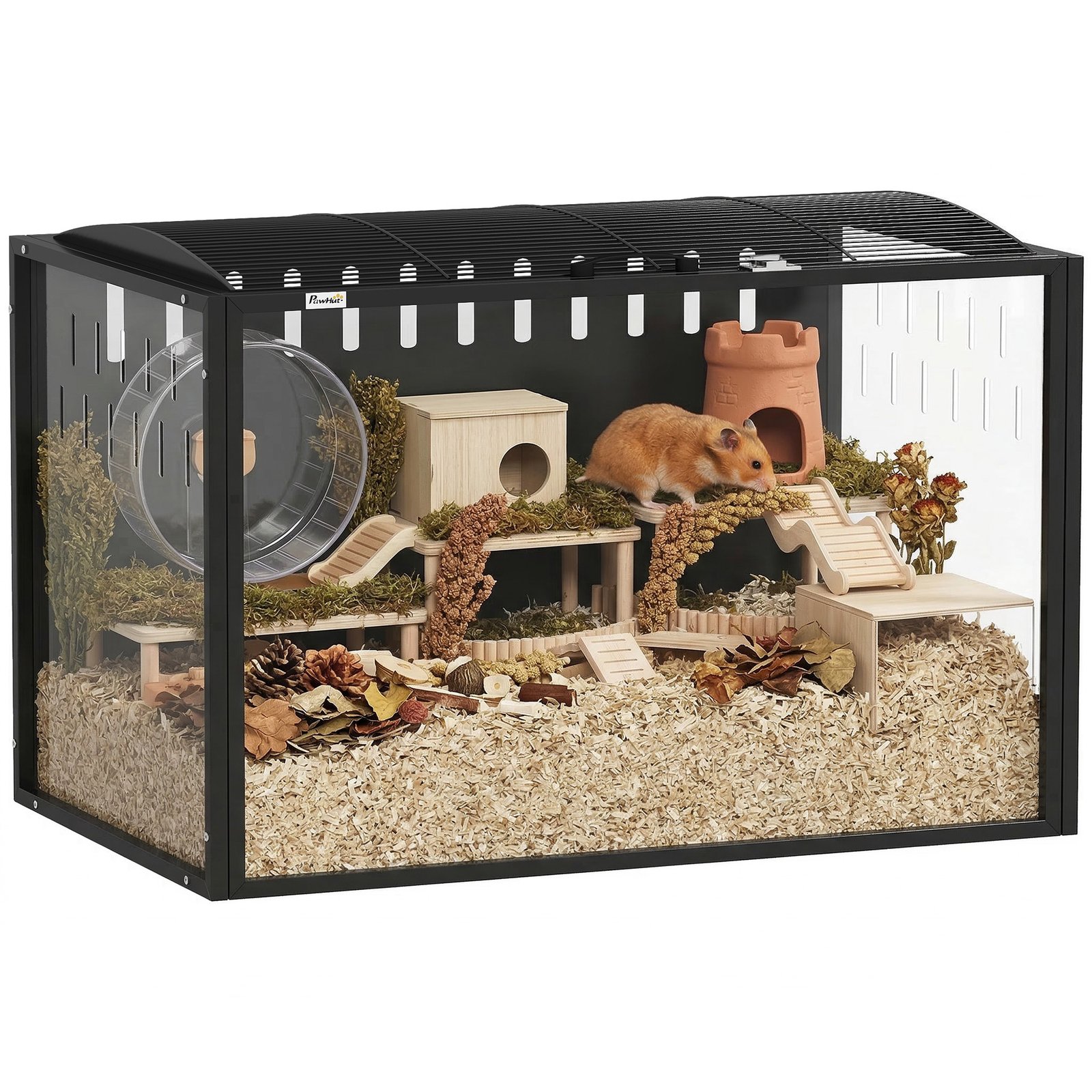 Hamster Cage Steel Chewproof with Openable Top, Deep Burrow for Dwarf Syrian Hamster, Gerbil, Rats, 81 x 51 x 53 cm