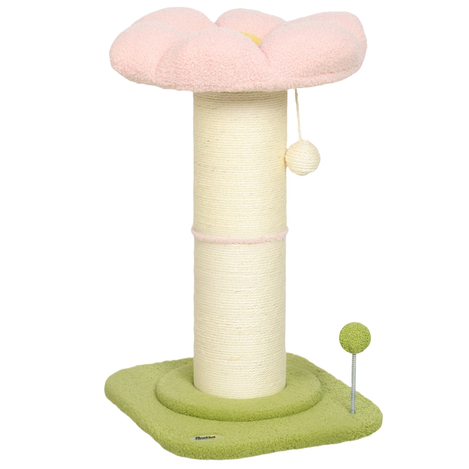 Cat Tree, Flower Cat Scratching Post with Thick Sisal Post, Dangling & Spring Balls, Bed, Kitty Activity Centre
