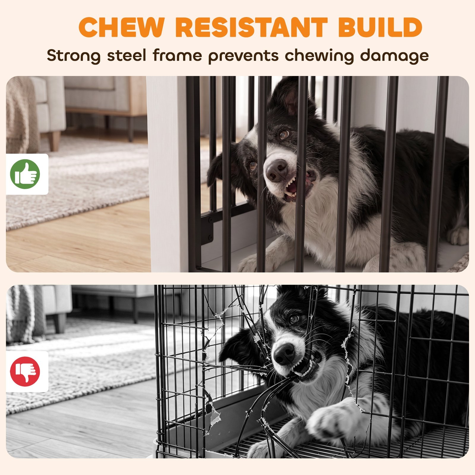 80 cm Dog Crate Furniture with Sliding Barn Door for Medium Dogs, White