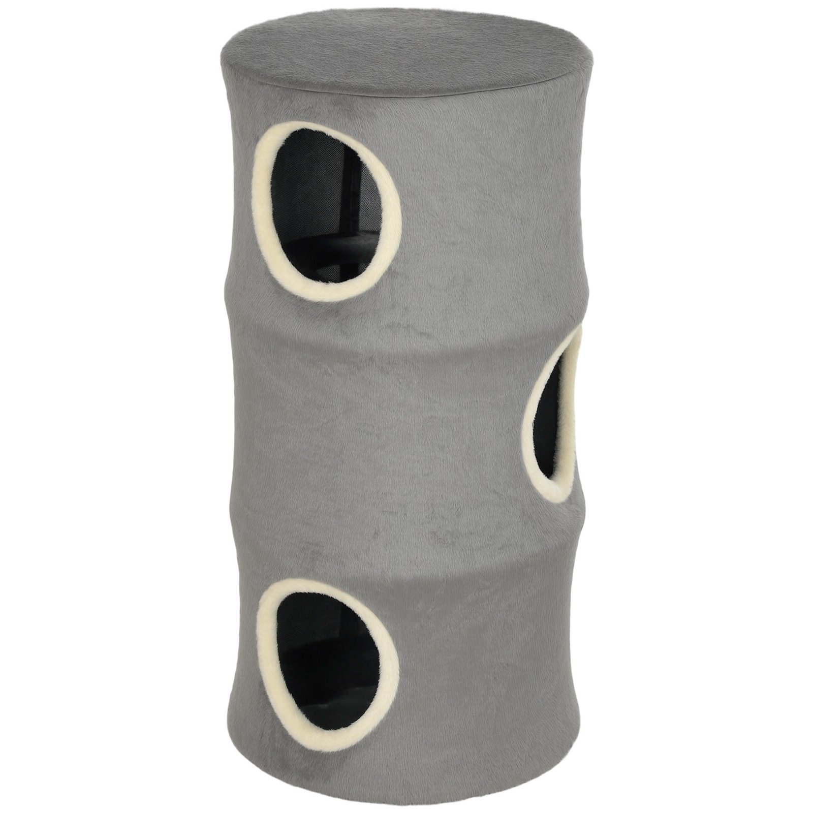 Cat House for Indoor Kittens, Cat Condo with Removable Washable Cover, Modern Barrel-Shaped Kitty Cave Bed