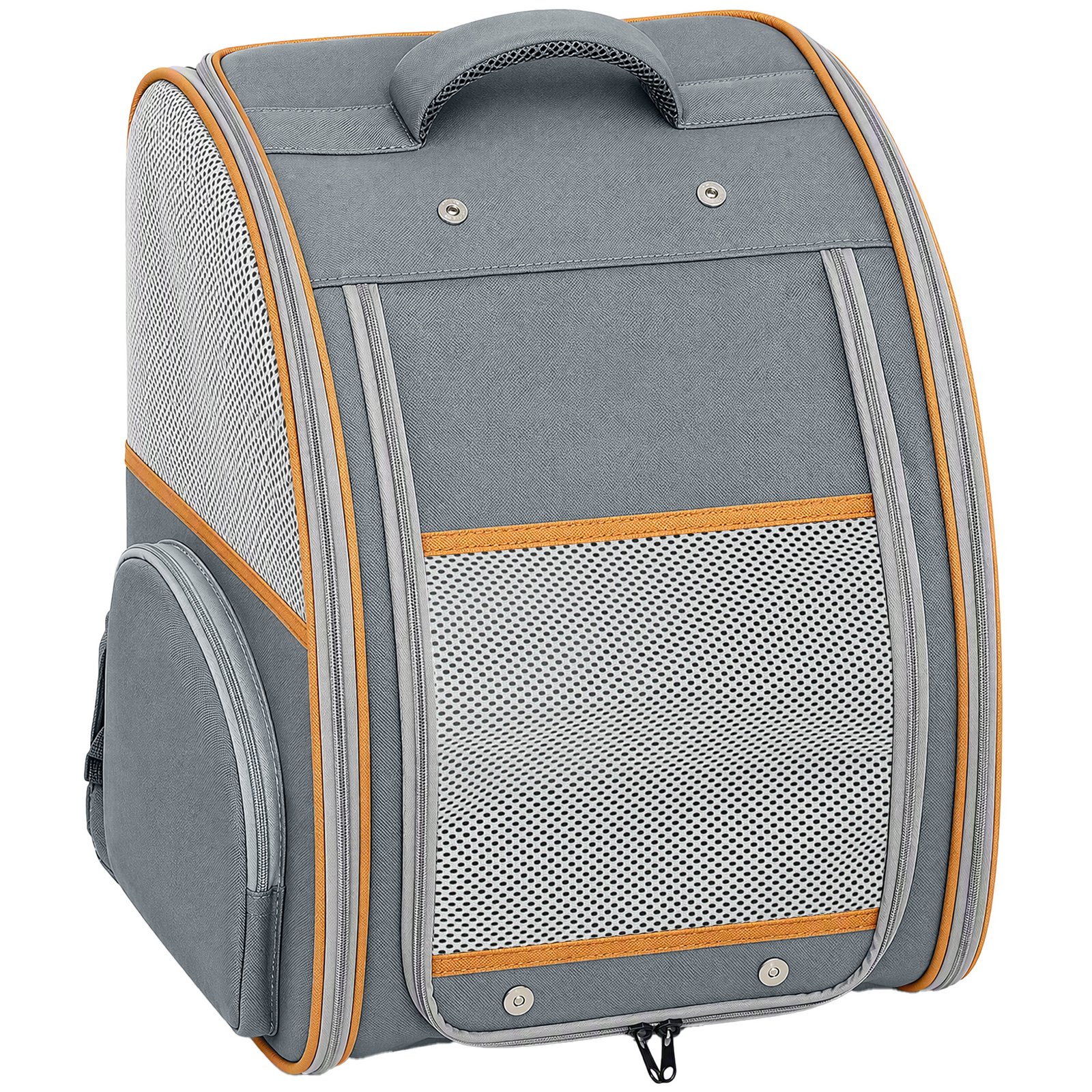 Pet Backpack Carrier, Foldable Pet Carrier Backpack for Mini Dogs Cats Up to 5 kg, with Mesh Window, Grey