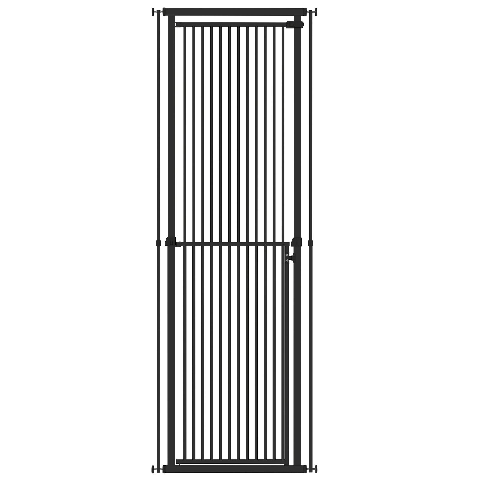 Extra Tall Pet Gate, Baby Gate w/ 112-200cm Adjustable Height, Two-Way Open, No-Drill, Fits 76-80cm & 81-85cm Door Black