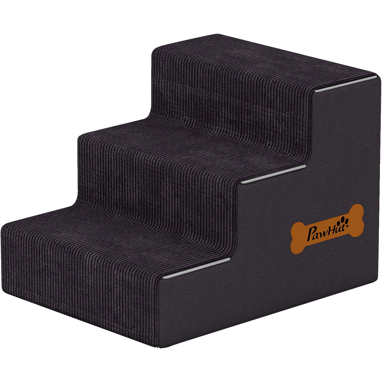Dog Steps, 3-Step Dog Stairs for Bed and Sofa, Pet Stairs with Carry Handle, Washable Cover