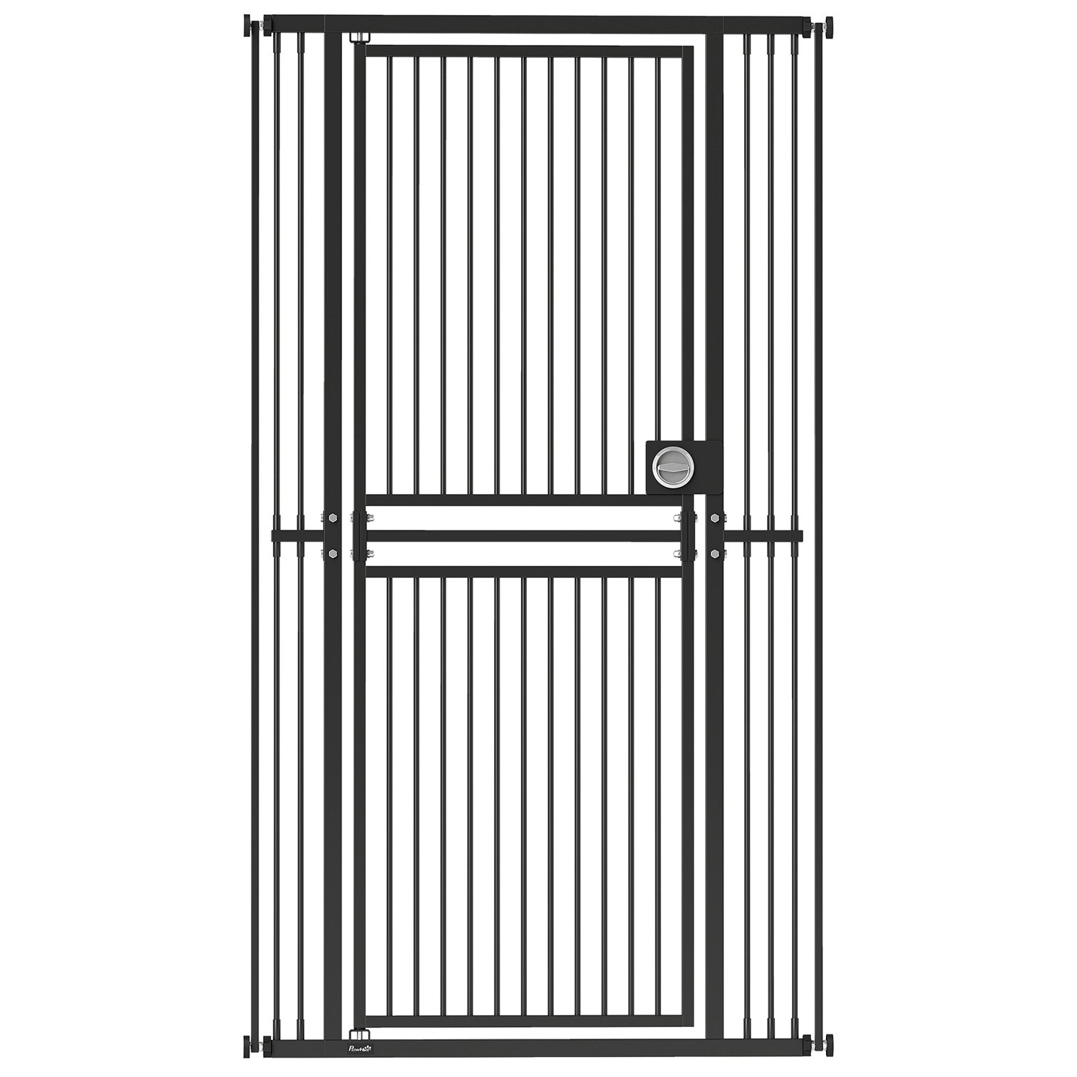 180cm Extra Tall Cat Gate, Adjustable Pet Gate with 74-100 cm Wide, Pressure Fit, Pull-Ring Latch, Black
