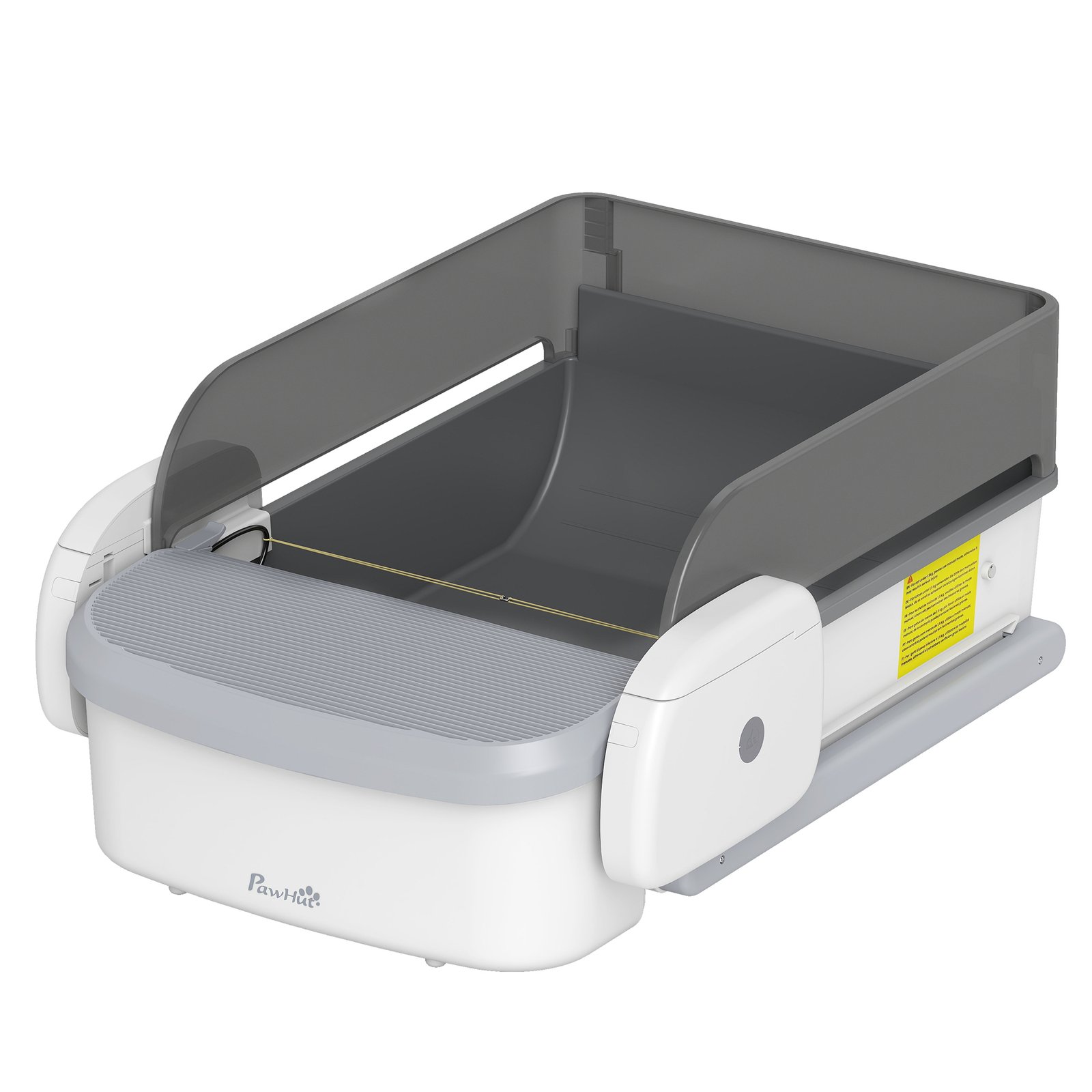 Self Cleaning Cat Litter Tray, Open-Top Automatic Litter Box with APP Control, Clumping Rake, 10L Waste Bin