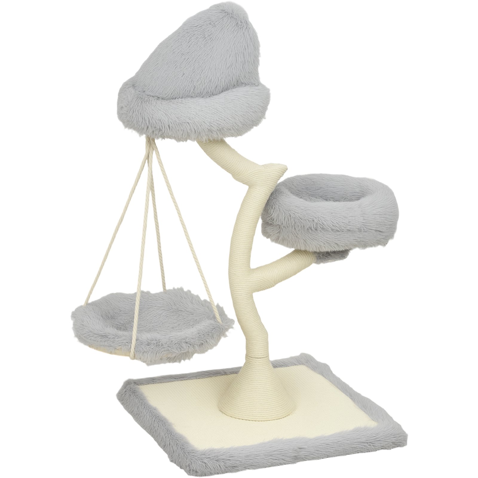 115 cm Modern Cat Tree Tower for Large Cats with Sisal Scratching Post, Holds 1 Cat up to 6kg, Machine-Washable Beds - Image 2