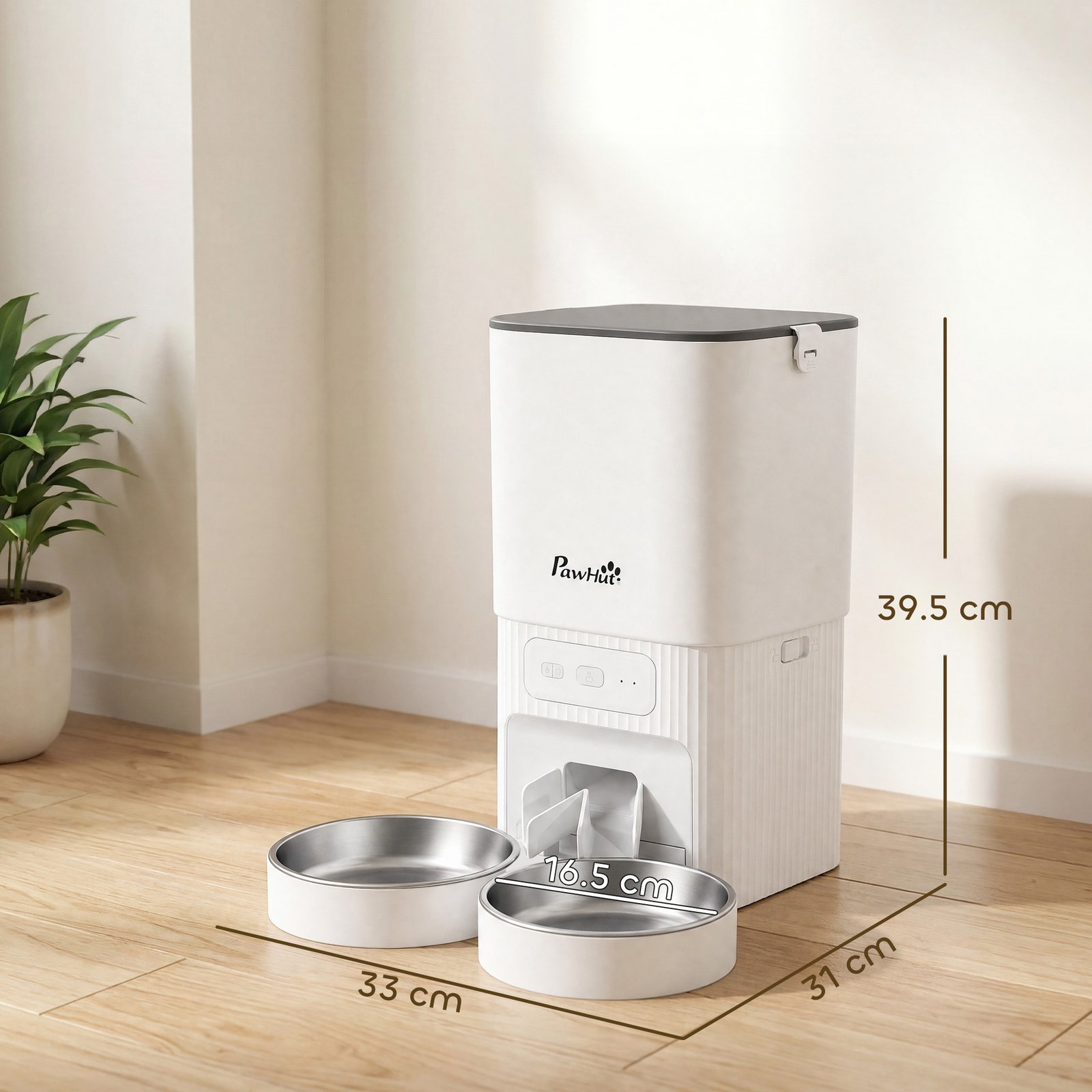 7L Automatic Cat Feeder with App Control, 2.4G/5G WiFi, Timer, 15 Meals/Day, Dual Power, 10s Voice Recording, Anti-Clog